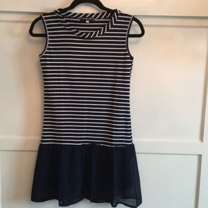 Yi Heng Mei Navy/white striped dress/tunic SZ S